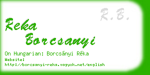 reka borcsanyi business card